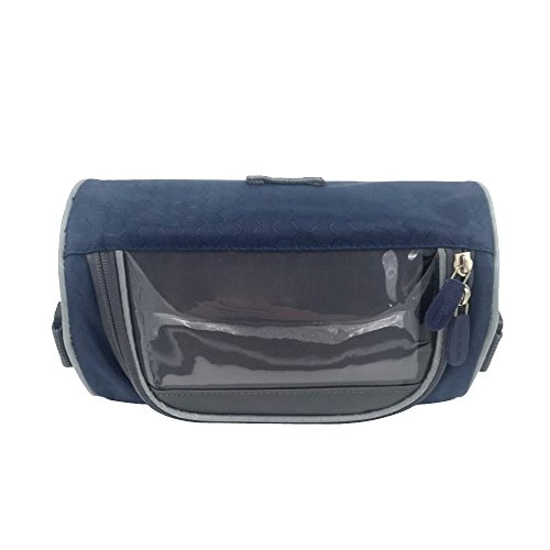 Baiyu Handlebar Bike Bag Pannier with Mobile Phone Holder Cycling Shoulder Bag Pouch with Removable Shoulder Strap Water Resistant Handlebars Bag Size 2213cm-Navy Blue