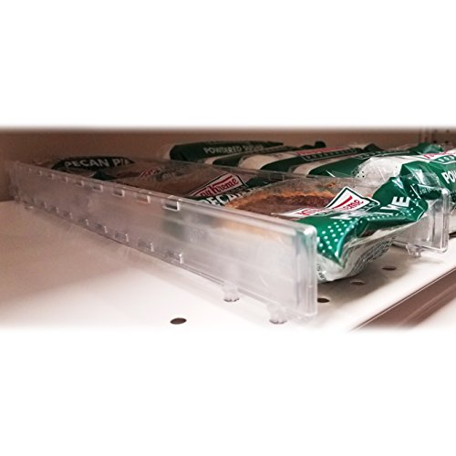 Plastic Extendable Adjustable Depth Gondola Shelf Dividers - Retracting Item Organizer / Separator for Shelves 14" to 22" D - 10 Pack