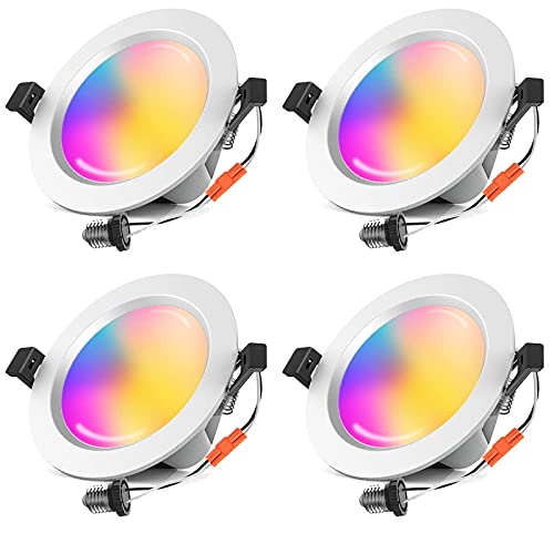 INDARUN Smart Recessed Downlight, 4 Pack LED Lighting Fixtures 3 Inch