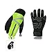 Vgo... 2-Pairs -4℉ or above 3M Thinsulate C100 Lined High Dexterity Touchscreen Synthetic Leather Winter Warm Work Gloves, Waterproof Insert (Size XL, Black, Fluorescent Green, SL8777FW)