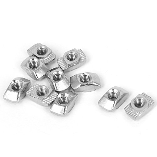 PZRT 2020 Series 50-Pack M4 T-Nuts,Carbon Steel Nickel-plated Half Round Roll In Sliding T Slot Nut 6mm Slot Aluminum Profile Accessories