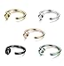 FUNRUN JEWELRY 5 Pairs Stainless Steel Hoop Nose Ring for Girls Men Septum Jewelry Non Pierced Earrings 8mm