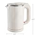 DCIGNA Electric Tea Kettle, 0.5L Stainless Steel Travel Kettle, Portable Hot Water Kettle, Auto Shut-off & Fast Boiling, Dry Protection, Suitable For Coffee, Tea, 110V/800W (White)