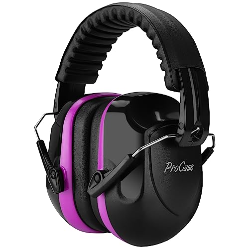 ProCase Ear Defenders Adults, NRR 28dB Noise Cancelling Headphones for Autism Kids Children, Hearing Protection Earmuffs, Sensory Headphones for Shooting Construction Mowing -Purple