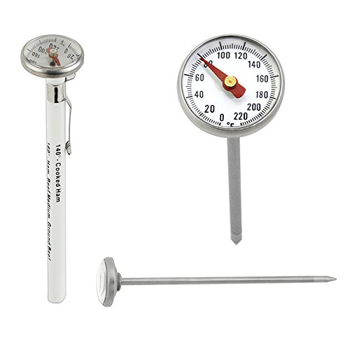 Instant Read Meat Thermometer Up To 220 Degrees - Shatterproof Lens & Pocket Case