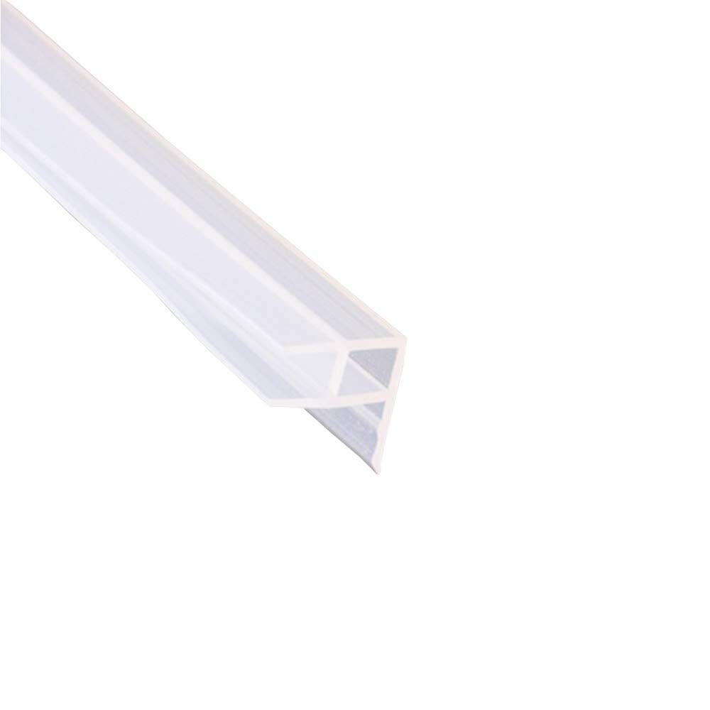 Mintice Bath Door Seal Strip Shower Screen Window Gap Seal Curved Flat Rubber Glass Bottom Weather 8mm 78" inch C Shape