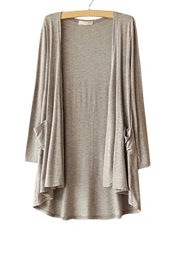 Women open front casual comfy flowy long line modal car…