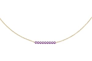 DeScount Dainty Birthstone Beaded Bar Necklace,18K Gold Plated Handmade Faceted Turquoise,Lapis,Amazonite,Tiger Eye,Emerald,Ruby,Blue Apatite,Opal Stone Necklaces for Women