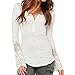SODIAL(R)Women Fashion Lace Long Sleeve O-neck Gauze Shirts Ladies Graceful Blouse White M