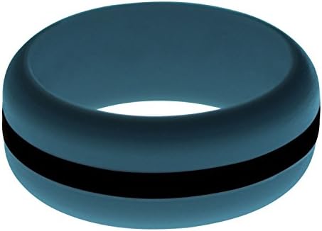 FLEX Ring - Mens Steel Blue Silicone Ring - Changeable Color Bands - Many Colors - Safe, Durable, Everyday Wear Wedding Band - 1 Ring - Sizes 7-16