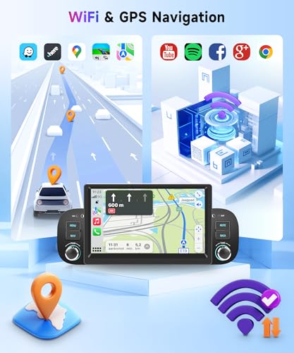 2G 64G Android Car Radio for Fiat Panda 2013-2020 7 Inch Touchscreen Car Radio Panda with Wireless Carplay Android Car GPS Mirror Link Bluetooth FM/RDS Radio WiFi USB + Rear Camera