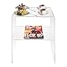 MyGift 24 Inch Acrylic Nightstand with 2 Tier Display Shelf, Clear Acrylic Side Table for Living Room Bedside Bedroom, Decorative Clear Home End Table