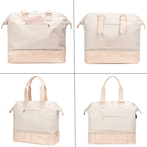 MINKARS Weekender Bag with Shoe Compartment Travel Tote Overnight Bag