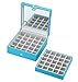 JackCubeDesign Leather 50 Slots Earring Organizer Storage Box Display with Mirror Inside Velvet Section Compartments Divider Jewelry Tray Case Holder(Sky Blue, 8.5 x 8.5 x 3.6 inches) – :MK355B
