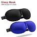 Sleep Mask 2 Pack,Eye Mask for Men Women 3D Contoured Blinder & Blindfold Comfortable & Super Soft Sleeping Masks with Adjustable Buckle,Suitable for Travel/Nap/Night's Sleeping(Black/Blue)