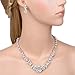 EVER FAITH® Bridal Leaf Jewelry Set Clear Austrian Crystal Silver-Tone Simulated Pearl Ivory Color Cream