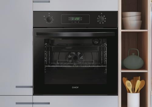 Idea FIDCP N615 L, Multifunktions-Ofen, 65 l, 2400 W, 1 Tablett und 1 Gitter, Radialventilator, Aqua-Reinigung, 8 Funktionen, Push-& Pull-Bedienelemente, doppelte Glastür, Schwarz