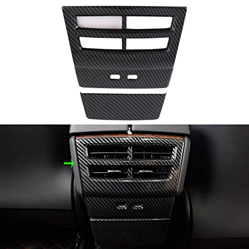 Photo 1 of OBL Rear Air Vent Cover for Tesla Model S Model X 2016-2020 Car Interior Accessories ABS Imitation Carbon Fiber Inner Decoration (Pack of 2)