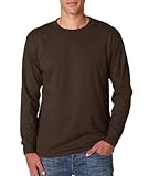 Jerzees Men's Heavyweight Blend 50/50 Long Sleeve T-Shirt (Chocolate, Large)