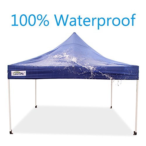 Goutime 10x10 Commercial Grade Pop Up Canopy Tents for Parties Trades Shows, Waterproof Ez Up Canopy with Wheeled Bag, White