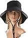 Ls Lady Womens Summer Flap Cover Cap Cotton Anti-UV UPF 50+ Sun Shade Hat With Bow. Adjustable Hat With Wind belt (One Size, Black)