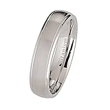 5mm Brushed Polished Titanium Wedding Band Comfort Fit Ring Size 9.5