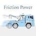 Tow Truck Crane Toys Friction Powered Truck Vehicle for Kids with Lights and Sound, 4 Wheels and 2 Removable Hooks, 1:20 Advanced Simulation Model-Road Administration Series, Blue and White
