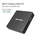 Z83-F Fanless MINI PC Desktop, Windows 10 64-Bit Intel Cherry Trail X5-Z8350 (up to 1.92 GHz) HD Graphics/ DDR3L 4GB/ 32GB/ 4K/ 2.4G+5.8G Dual WiFi/ 1000Mbps LAN/ BT4.0 [Dual Output - HDMI&VGA]