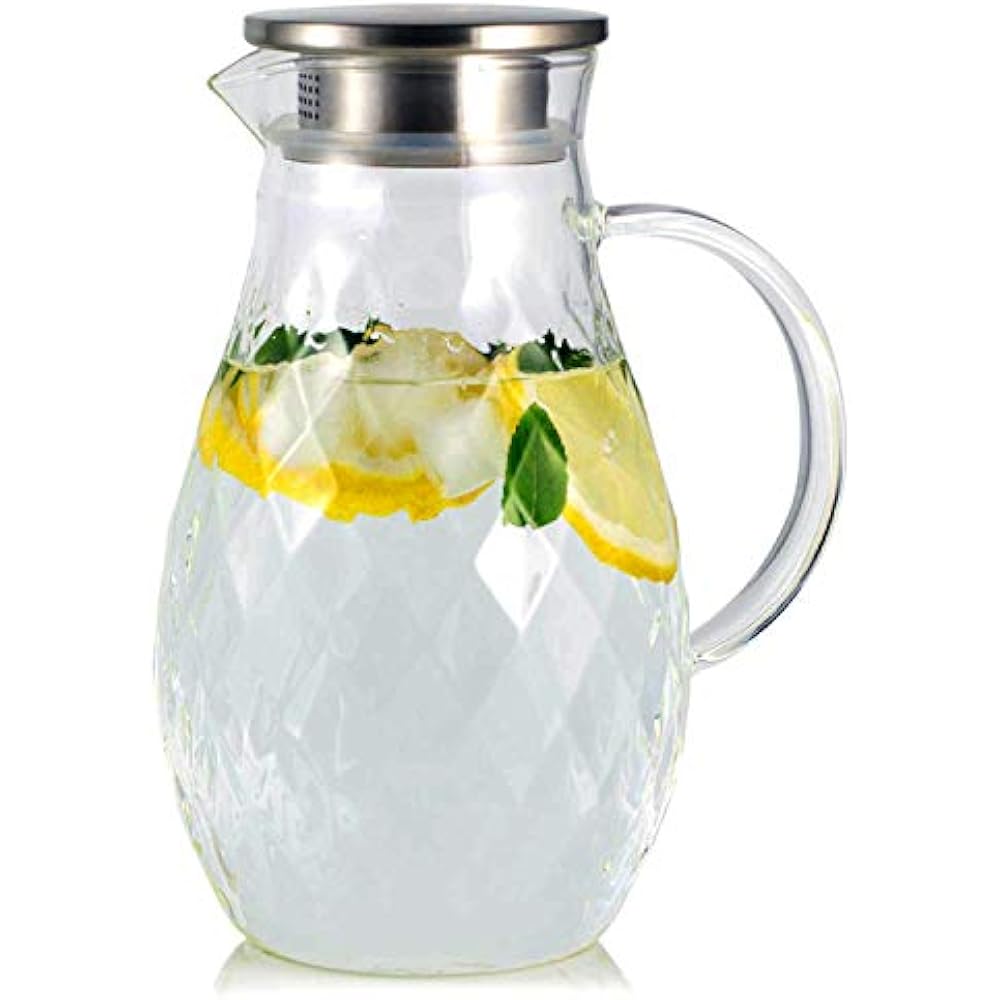 Borosilicate Carafes & Pitchers Glass With Lid And Spout 68 Ounces