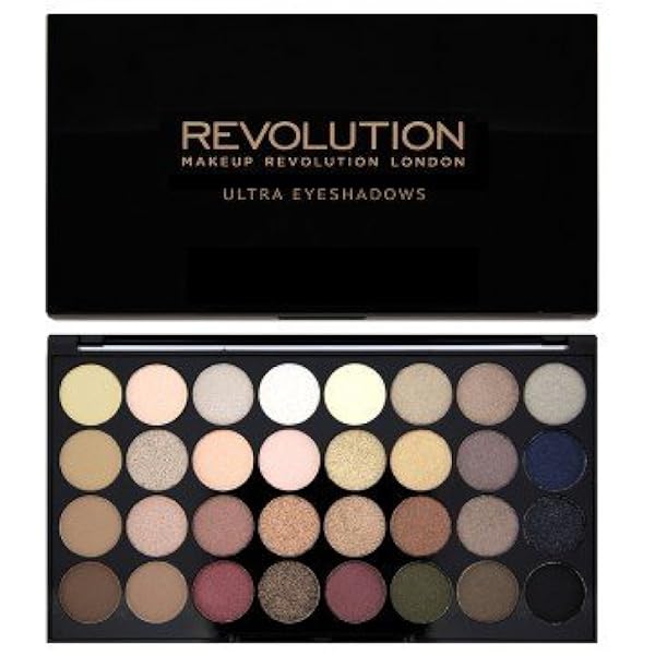 Amazon Com Makeup Revolution Lidschatten Palette Ultra 32 Shade Eyeshadow Palette Flawless Beauty