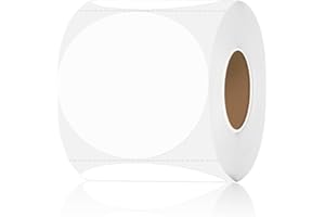STARLIBOO 3 inch White Round Thermal Printer Labels, Waterproof Circle Direct Thermal Labels for DIY Logo Design, Multi-Purpose Self-Adhesive Sticker Label, Compatible with Rollo&MUNBYN
