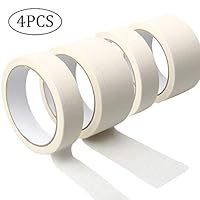 Fashion road 4 Rolls Masking Tape, Multi-Use Easy Tear Tape Strong Duct Tape for Painting, Decorating and Crafts, White (2 Inch x 21.8 Yards, 1 Inch x 21.8 Yards)