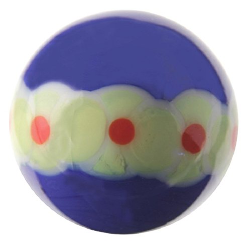 25mm Handmade Art Glass "Wigwam" Marbles Set of 6 w/Stands