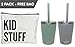 Simple Goods 2 Pack Kids Stainless Steel Sippy Cup Tumbler with Straw, Lid & Bag (Tiny, 8 oz, Grey/Teal 2 Pack)