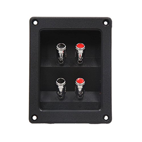 uxcell Black Square Shaped Car Audio Speaker Spring Binding Post 4 Terminal Connector Board