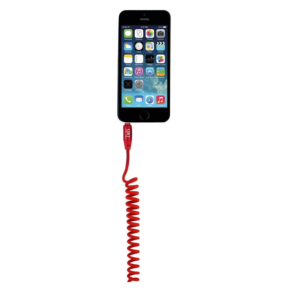T’nB JACKTWISTBK Twisted Cable with 3.5 mm Jack red