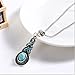ULAKY Blue Crystal Inlaid Turquoise Gourd Pendant Necklace Earrings Set Ocean Fish Pendant Charm Necklace Jewelry