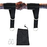 Tree Swing Hanging Kit Includes Two 5 Feet Straps & Safer Lock Snap Carabiners with Pouch Holds 2200 Pounds for Tree Swing & Hammocks & Disc Swing
