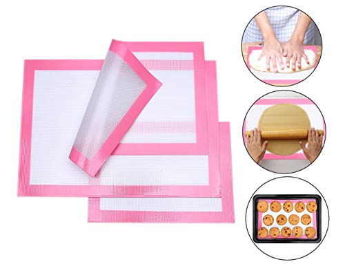 Silicone Baking Mats, 3-Piece Set Non Stick Baking Mats, Half and Quarter Sheet Liner Set , Food Safe Tray Pan and Cookie Sheet Liners - Thumbnail 6
