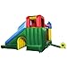 Costzon Inflatable Bounce House, Mighty Castle Bouncer with Long Slide, Climbing Wall, Jumping Area, Basketball Rim, Including Oxford Carry Bag, Repairing Kit, Stakes (with Blower)
