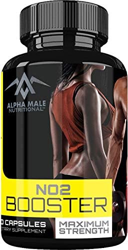 Alpha Male Nutritional Nitric Oxide Booster - Our Most Powerful 1600MG NO2 Booster and Muscle Builder for Strength, Energy, Blood Flow, Boost Libido, Weight Loss and Endurance - 60 Capsules