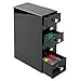 InterDesign Office Supplies Desk Organizer, for Paper Clips, Highlighters, Pens, Tacks - 5 Drawers, Black