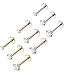Jstyle 9 Pcs 16G 316L Stainless Steel Nose Piercing Labret Monroe Helix Tragus Cartilage Ear Piercings Studs Lip Rings 2-4mm CZ 8mm Bar Length