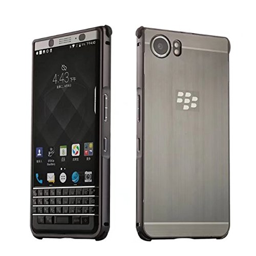 KEYone Case,BlackBerry KEYone Case,DAMONDY Luxury Ultra thin Imitation Metal Brushed Premium Aluminum Shockproof Protective Bumper Hard Back Case Cover for BlackBerry KEYone-Black
