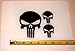 The Punisher Skull - Reverse Cut Set of 3 HQ Single Color Black Vinyl Decals!