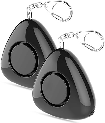 UTOPER Personal Alarm Keychain Emergency Self Defense Sound Alarm Security Safe Siren Alarm with LED Flashlight for Women Kids Student Jogger (Black, 2 pack)