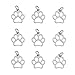 DanLingJewelry 10 pcs 304 Stainless Steel Dog Paw Print Charm Doggy Cat Animal Footprint Pendant for Jewelry Making DIY Crafting 13x12mm