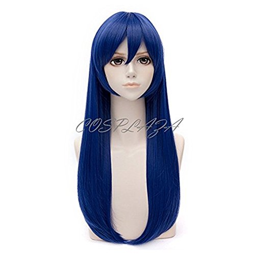 COSPLAZA Deep Blue Long Straight Girl's Cosplay Wig Anime Full Hair
