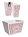 Retro Popcorn Set Bowl Plastic Classic Tub Red & White Striped Container Container Movie Theater Bucket Reusable Set Of 5