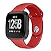 Kmasic Sport Band Compatible Fitbit Versa/Fitbit Versa Lite Edition, Soft Silicone Strap Replacement Wristband Fitbit Versa Smart Fitness Watch, Large, Red